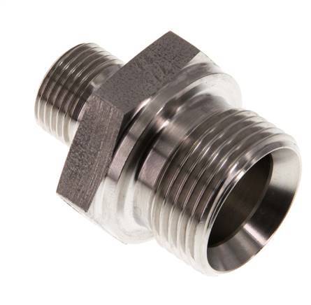 G 3/4'' x G 3/8'' Stainless steel Double Nipple 400 Bar - Hydraulic