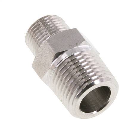 3/8'' NPT x 1/2'' NPT Stainless steel Double Nipple 210 Bar - Hydraulic