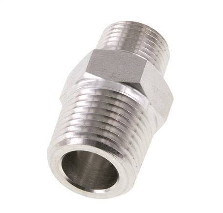 3/8'' NPT x 1/2'' NPT Stainless steel Double Nipple 210 Bar - Hydraulic