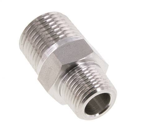3/8'' NPT x 1/2'' NPT Stainless steel Double Nipple 210 Bar - Hydraulic