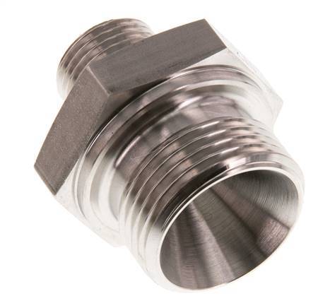 G 1'' x G 1/2'' Stainless steel Double Nipple 345 Bar - Hydraulic