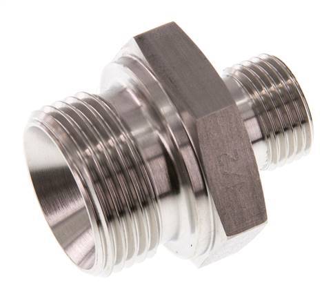 G 1'' x G 1/2'' Stainless steel Double Nipple 345 Bar - Hydraulic