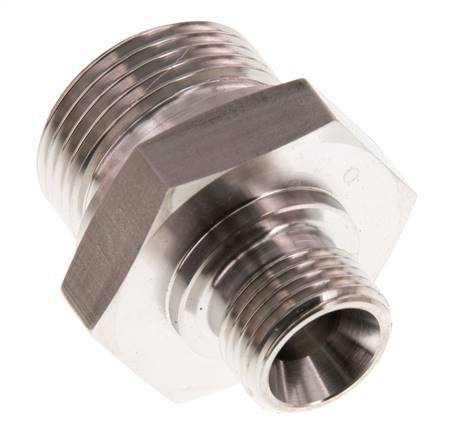 G 1'' x G 1/2'' Stainless steel Double Nipple 345 Bar - Hydraulic