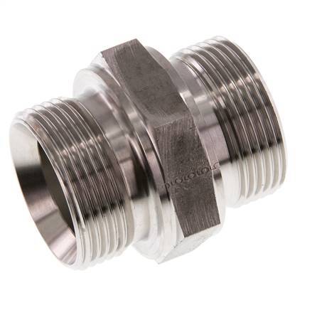 G 1 1/4'' Stainless steel Double Nipple 315 Bar - Hydraulic