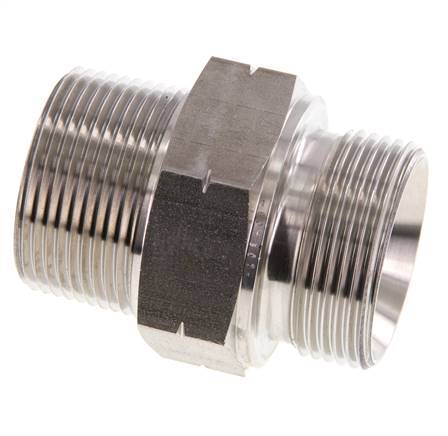 1 1/4'' NPT x G 1 1/4'' Stainless steel Double Nipple 40 Bar - Hydraulic