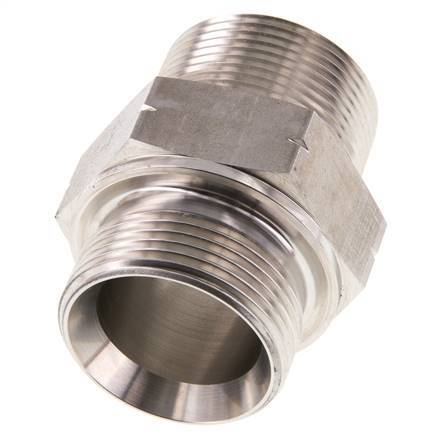 1 1/4'' NPT x G 1 1/4'' Stainless steel Double Nipple 40 Bar - Hydraulic