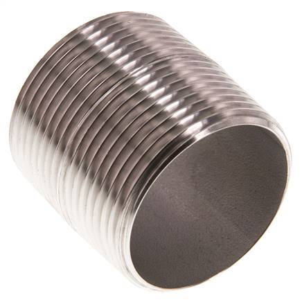 R 1 1/4'' Stainless steel Double Pipe Nipple 20 Bar DIN 2982 - 40mm