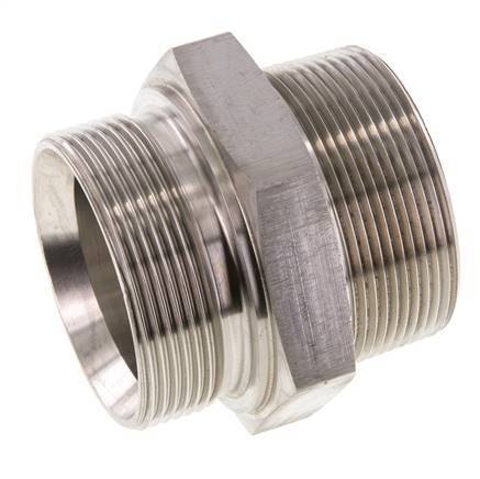 2'' NPT x G 2'' Stainless steel Double Nipple 40 Bar - Hydraulic