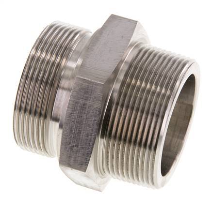 2'' NPT x G 2'' Stainless steel Double Nipple 40 Bar - Hydraulic