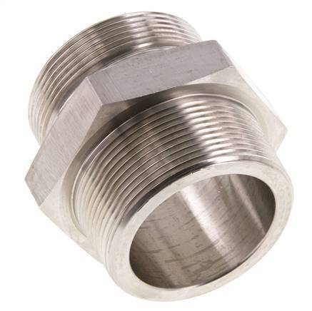 2'' NPT x G 2'' Stainless steel Double Nipple 40 Bar - Hydraulic
