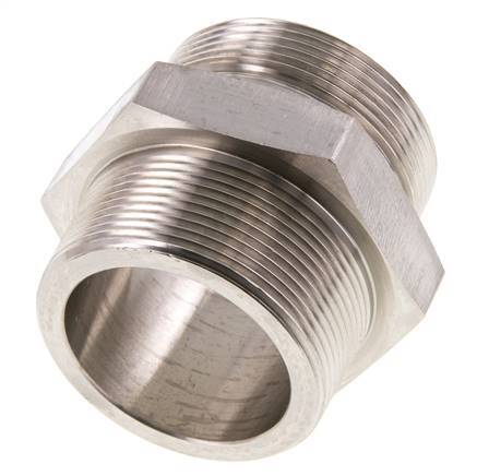 2'' NPT x G 2'' Stainless steel Double Nipple 40 Bar - Hydraulic