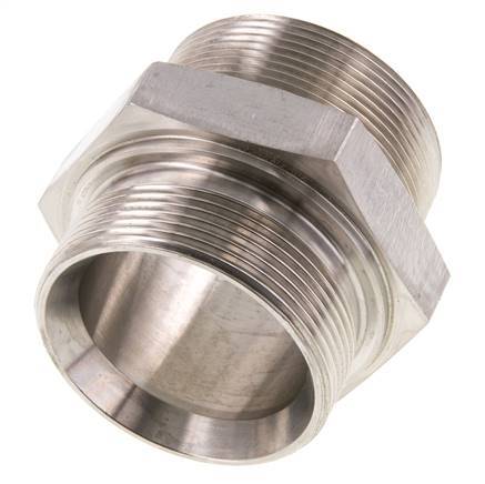 2'' NPT x G 2'' Stainless steel Double Nipple 40 Bar - Hydraulic