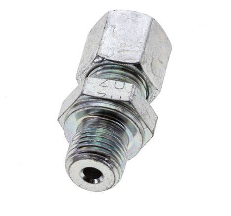 G 1/4'' Male x 6S Zinc plated Steel Straight Cutting Ring 630 Bar DIN 2353 [2 Pieces]