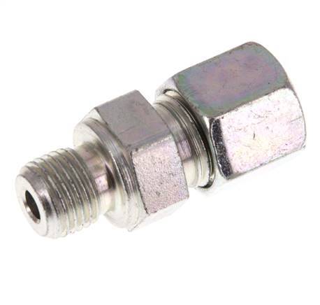 G 1/4'' Male x 8S Zinc plated Steel Straight Cutting Ring 630 Bar DIN 2353 [2 Pieces]