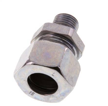 G 1/4'' Male x 15L Zinc plated Steel Straight Cutting Ring 315 Bar DIN 2353