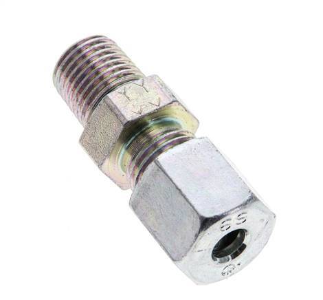 1/4'' NPT Male x 6S Zinc plated Steel Straight Cutting Ring 630 Bar DIN 2353 [2 Pieces]