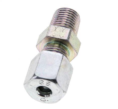 1/4'' NPT Male x 6S Zinc plated Steel Straight Cutting Ring 630 Bar DIN 2353 [2 Pieces]