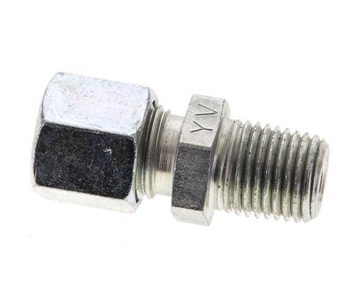 1/4'' NPT Male x 8L Zinc plated Steel Straight Cutting Ring 315 Bar DIN 2353 [2 Pieces]