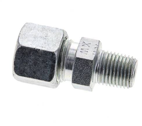 1/4'' NPT Male x 10S Zinc plated Steel Straight Cutting Ring 630 Bar DIN 2353 [2 Pieces]