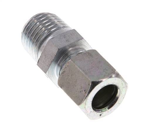 R 1/4'' Male x 8LL Zinc plated Steel Straight Cutting Ring 100 Bar DIN 2353 [2 Pieces]