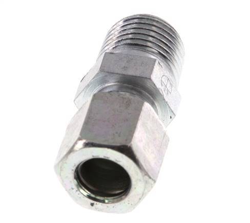 R 1/4'' Male x 8LL Zinc plated Steel Straight Cutting Ring 100 Bar DIN 2353 [2 Pieces]