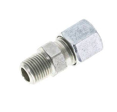 1/8'' NPT Male x 8LL Zinc plated Steel Straight Cutting Ring 100 Bar DIN 2353 [2 Pieces]