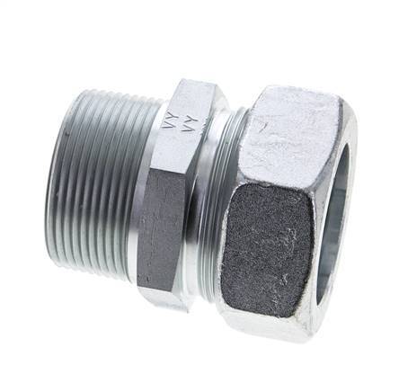 1 1/2'' NPT Male x 42L Zinc plated Steel Straight Cutting Ring 160 Bar DIN 2353