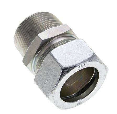 1 1/4'' NPT Male x 35L Zinc plated Steel Straight Cutting Ring 160 Bar DIN 2353