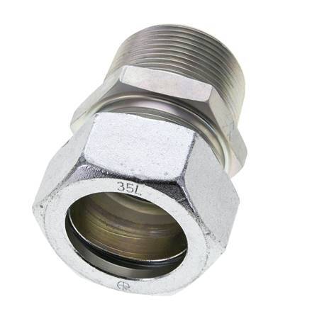 1 1/4'' NPT Male x 35L Zinc plated Steel Straight Cutting Ring 160 Bar DIN 2353