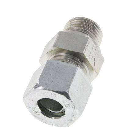 M18x1.5 Male x 12S Zinc plated Steel Straight Cutting Ring 630 Bar DIN 2353 [2 Pieces]