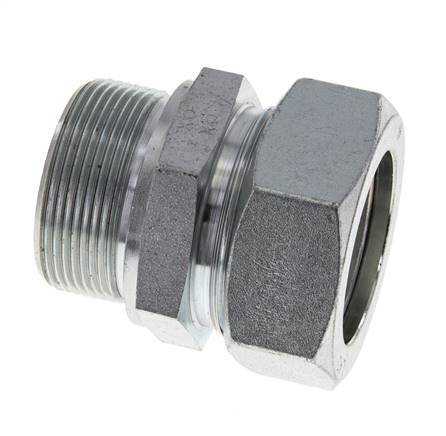 M48x2 Male x 42L Zinc plated Steel Straight Cutting Ring 160 Bar DIN 2353