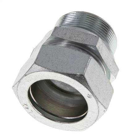 M48x2 Male x 42L Zinc plated Steel Straight Cutting Ring 160 Bar DIN 2353