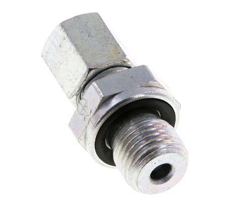 G 1/4'' Male x 6L Zinc plated Steel Straight Cutting Ring with FKM Seal 315 Bar DIN 2353 [2 Pieces]