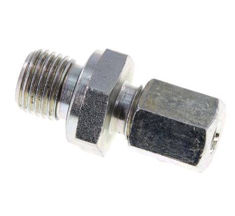 G 1/4'' Male x 6L Zinc plated Steel Straight Cutting Ring with FKM Seal 315 Bar DIN 2353 [2 Pieces]