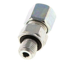 G 1/4'' Male x 8S Zinc plated Steel Straight Cutting Ring with FKM Seal 630 Bar DIN 2353 [2 Pieces]