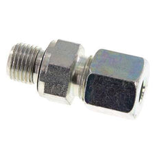 G 1/4'' Male x 8S Zinc plated Steel Straight Cutting Ring with FKM Seal 630 Bar DIN 2353 [2 Pieces]