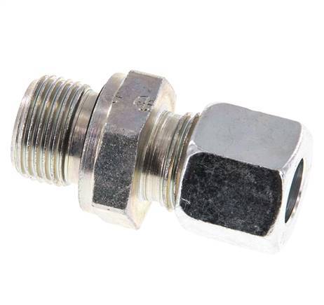 G 3/8'' Male x 10L Zinc plated Steel Straight Cutting Ring with FKM Seal 315 Bar DIN 2353 [2 Pieces]