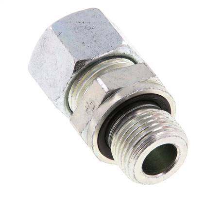 G 3/8'' Male x 12L Zinc plated Steel Straight Cutting Ring with FKM Seal 315 Bar DIN 2353 [2 Pieces]