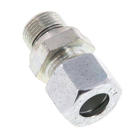 G 3/8'' Male x 12L Zinc plated Steel Straight Cutting Ring with FKM Seal 315 Bar DIN 2353 [2 Pieces]