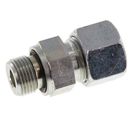 G 3/8'' Male x 12S Zinc plated Steel Straight Cutting Ring with FKM Seal 630 Bar DIN 2353 [2 Pieces]