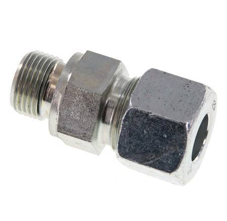 G 3/8'' Male x 12S Zinc plated Steel Straight Cutting Ring with FKM Seal 630 Bar DIN 2353 [2 Pieces]