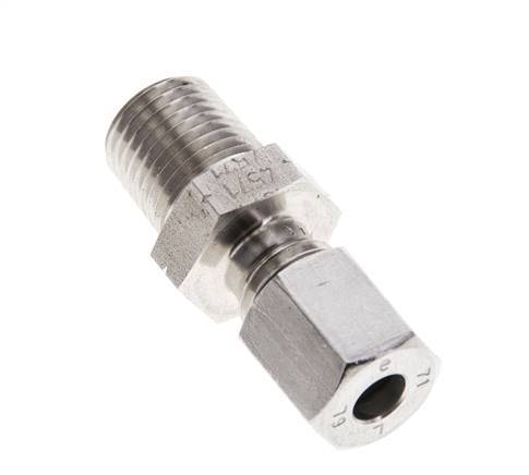 1/4'' NPT Male x 6L Stainless steel Straight Cutting Ring 315 Bar DIN 2353