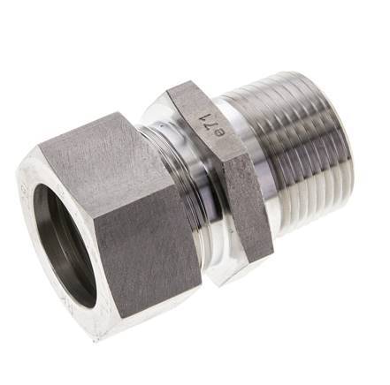 1'' NPT Male x 28L Stainless steel Straight Cutting Ring 160 Bar DIN 2353