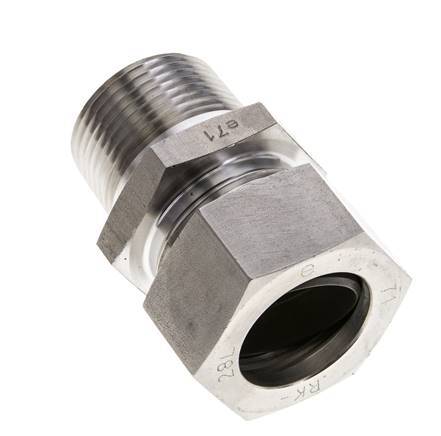 1'' NPT Male x 28L Stainless steel Straight Cutting Ring 160 Bar DIN 2353