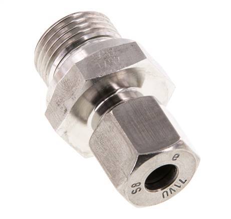 G 1/2'' Male x 8S Stainless steel Straight Cutting Ring with FKM Seal 630 Bar DIN 2353