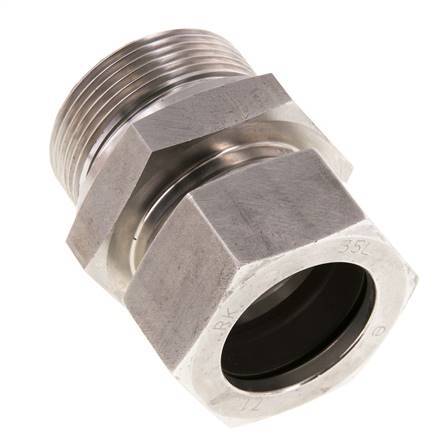 G 1 1/2'' Male x 35L Stainless steel Straight Cutting Ring with FKM Seal 160 Bar DIN 2353