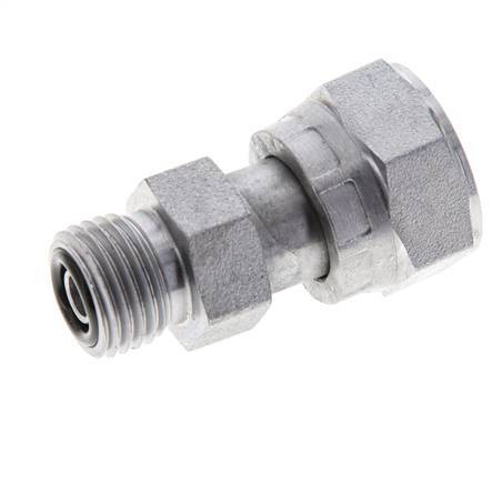 UN 11/16''-16 x UNF 9/16''-18 F/M Zinc plated Steel Reducing Adapter ORFS 630 Bar - Hydraulic