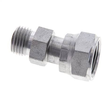 UN 11/16''-16 x UNF 9/16''-18 F/M Zinc plated Steel Reducing Adapter ORFS 630 Bar - Hydraulic