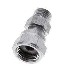 UN 11/16''-16 x UNF 9/16''-18 F/M Zinc plated Steel Reducing Adapter ORFS 630 Bar - Hydraulic