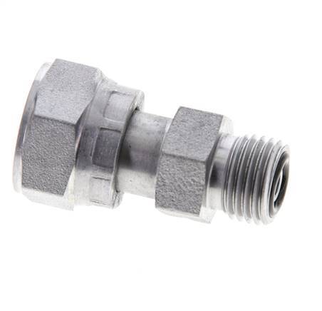 UN 11/16''-16 x UNF 9/16''-18 F/M Zinc plated Steel Reducing Adapter ORFS 630 Bar - Hydraulic